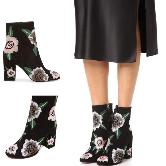 NWT-Rebecca Minkoff/Bryce Embroidery Bootie-Suede - Picture 2 of 8